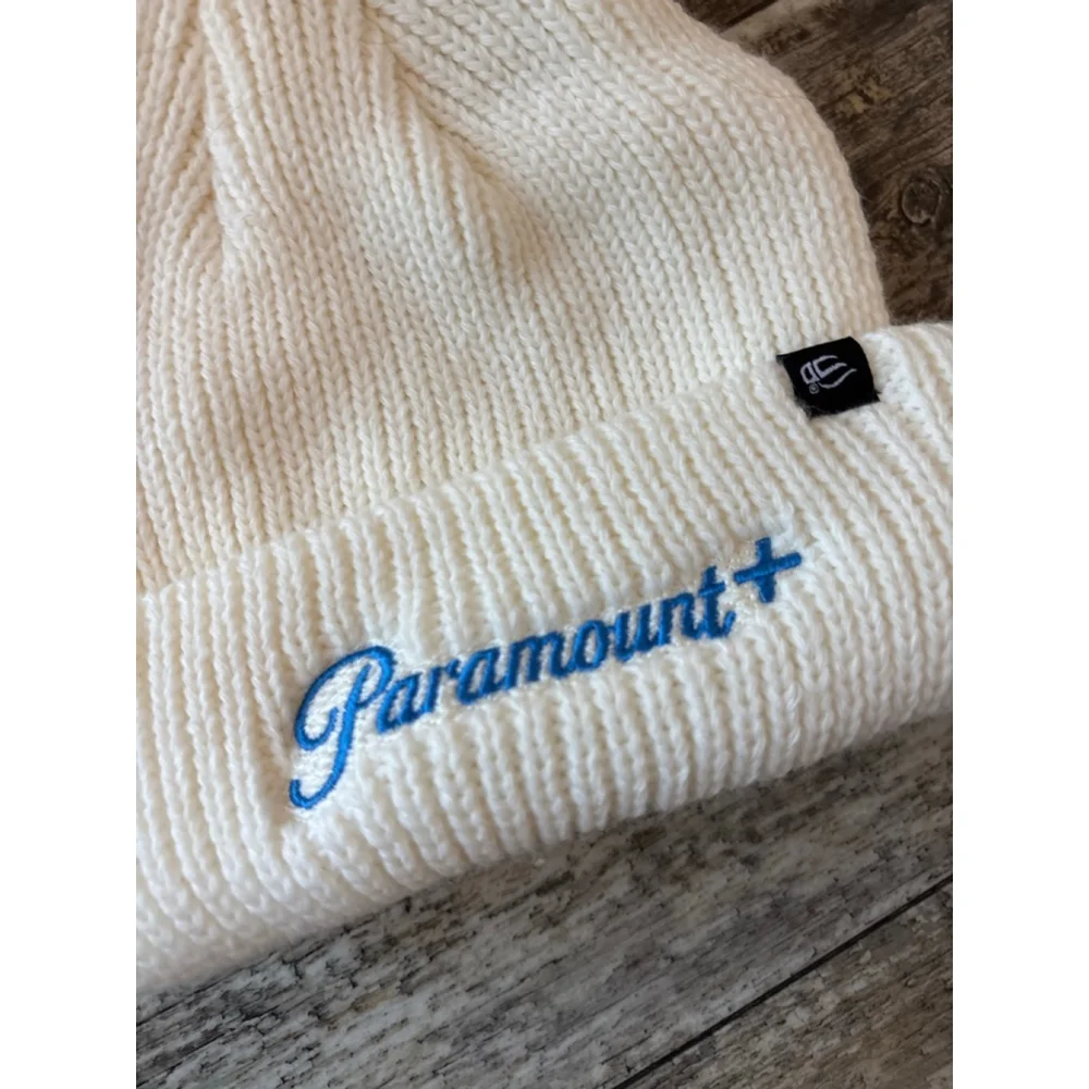 Outdoor Cap White Paramount+ Pom Beanie One Size